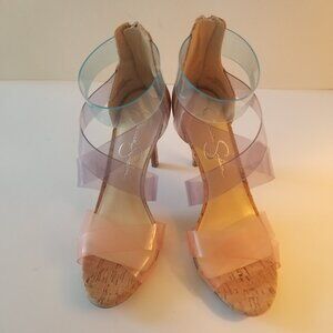 Jessica Simpson Jelly Strap Cork Stilletto  Heel  size 7